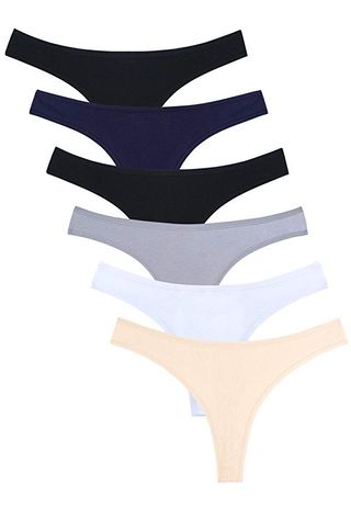 Wealurre + Low Rise Thongs Cotton Stretch Panties Breathable Bikini Underwear