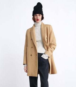 Zara + Double-Breasted Button Coat