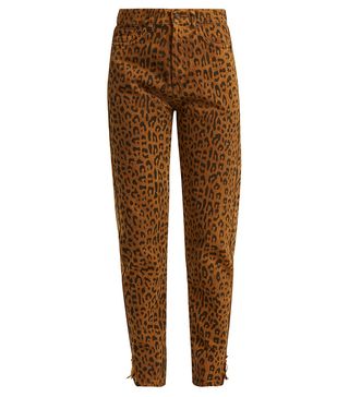 Saint Laurent + Leopard Print Skinny Denim Jeans