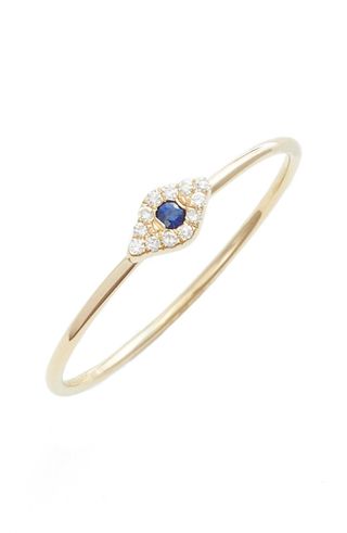 EF + Evil Eye Diamond and Sapphire Stack Ring