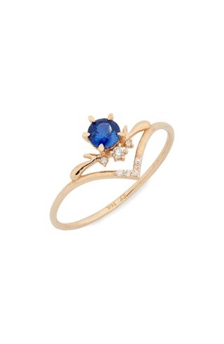 Sofia Zakia + Moon Tear Sapphire and Diamond Ring