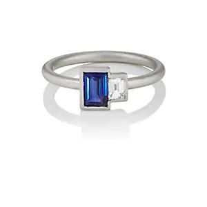 Tate Union + Sapphire and White Diamond Ring