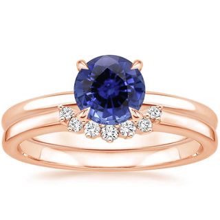 Brilliant Earth + Sapphire Elodie Ring With Crescent Diamond Ring