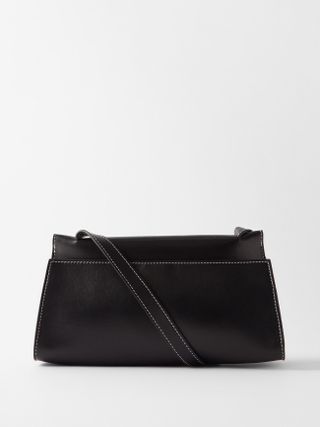 Elleme + Papillon Topstiched Leather Shoulder Bag
