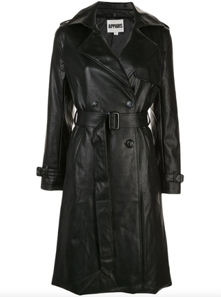 Apparis + Leather Look Trench Coat