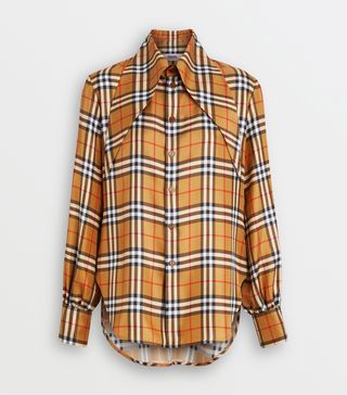 Vivienne Westwood & Burberry + Oversized Collar Silk Twill Shirt