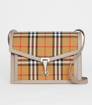 Burberry + Small Vintage Check and Leather Crossbody Bag