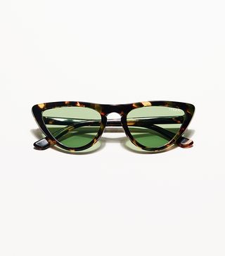 Vogue Eyewear + Tortoise & Green Cat Eye Sunglasses