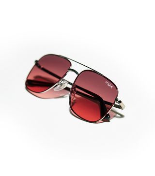 Vogue Eyewear + Silver & Pink Rectangle Sunglasses