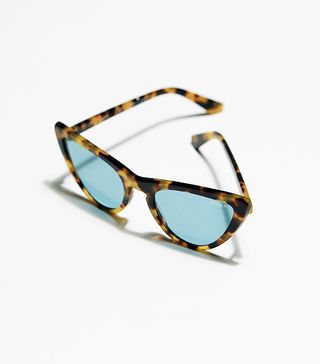 Vogue Eyewear + Tortoise & Blue Cat Eye Sunglasses