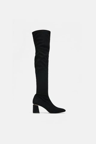 Zara + Over-the-Knee Heeled Boots