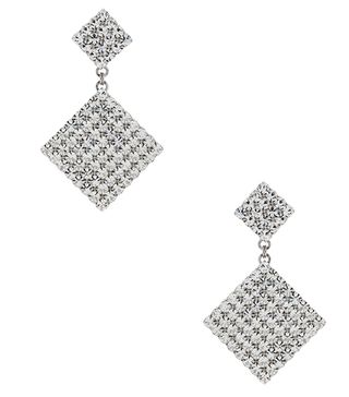 Alessandra Rich + Double Diamond Crystal Earrings