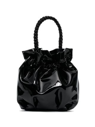 Staud + Black Grace Patent Leather Drawstring Bag