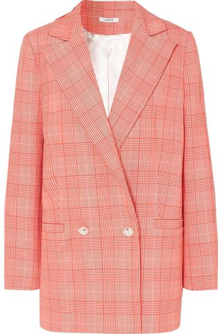 Ganni + Checked Cady Blazer