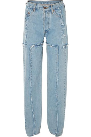 Vetements + Distressed Mid-Rise Straight-Leg Jeans