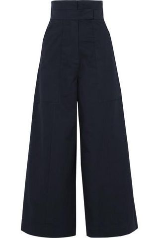 Solace London + Hestia Cotton-poplin Wide-leg Pants