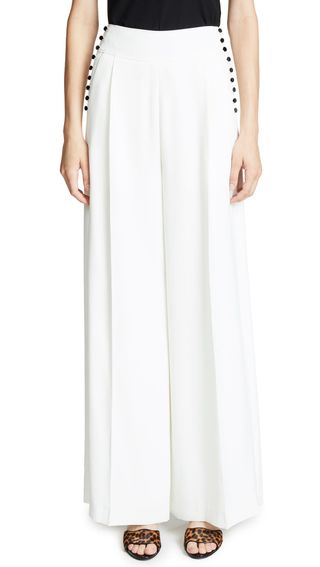 Adeam + Buttoned Wide Leg Pants