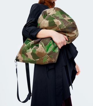 Zara + Camouflage Padded Shopper Bag