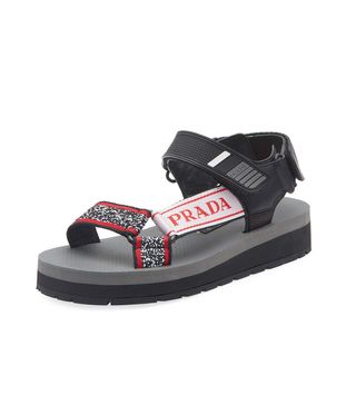 Prada + Trek Printed Grip-Strap Sandals