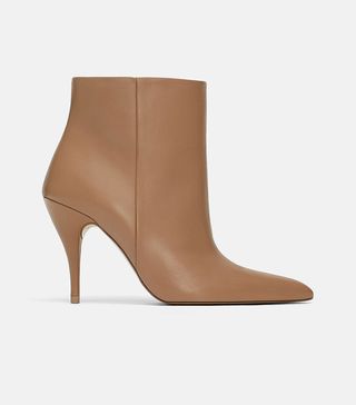 Zara + Leather Heeled Ankle Boots