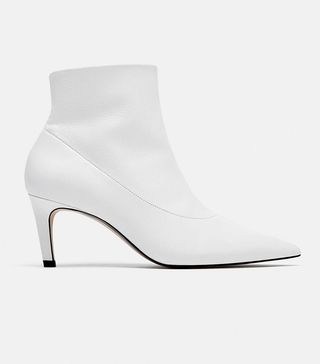 Zara + Leather High-Heel Ankle Boots