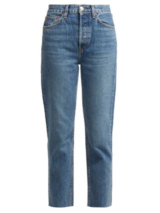 Re/Done Originals + Stovepipe High-Rise Straight-Leg Jeans