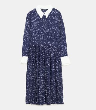 Zara + Contrasting Polka Dress