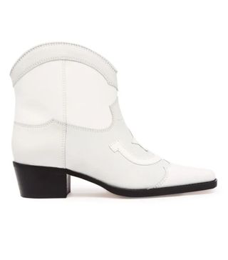 Ganni + Meg Western-Style Leather Ankle Boots