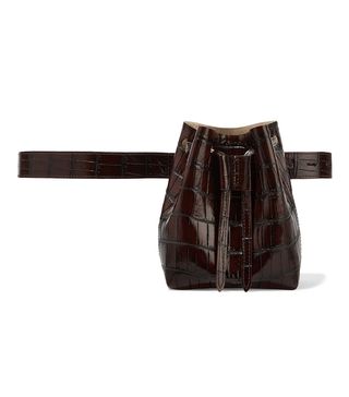 Nanushka + Minee Croc-Effect Leather Belt Bag
