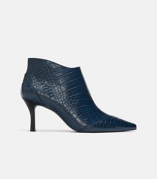 Zara + Patterned Ankle Boots