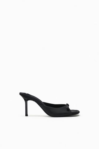 Zara + Bow Trimmed Heel Fabric Sandals
