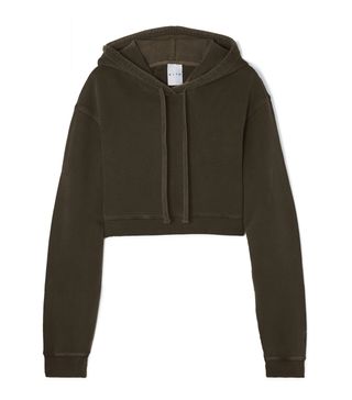 Kith + Alexa Cropped Cotton-Jersey Hoodie