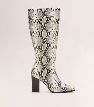 Mango + Snake-Effect Boots