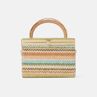 Zara + Multi-Striped Box Bag