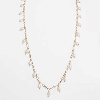 Timeless Pearly + Heart Wrap Long Pearl Necklace