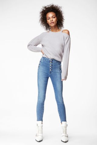 J Brand + Natasha Sky-High Cropped Super Skinny Jeans in Meteor