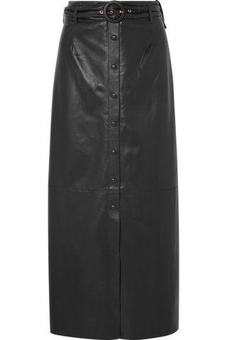 Nanushka + Ayona Belted Faux Leather Maxi Skirt