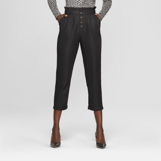 Who What Wear x Target + Relaxed Button Front Ankle Trousers