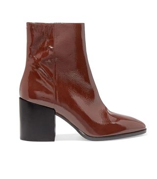 Aeyde + Leandra Patent-Leather Ankle Boots