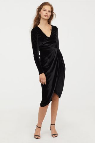 H&M + Fitted Velour Dress