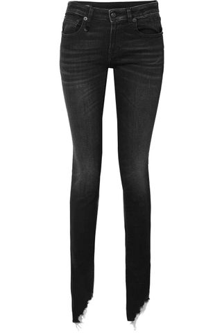 R13 + Kate Distressed Low-rise Skinny Jeans