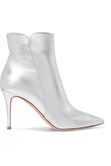 silver ankle booties
