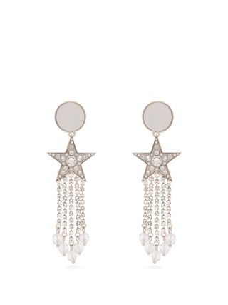 Miu Miu + Crystal-Tassel Star Clip-On Earrings