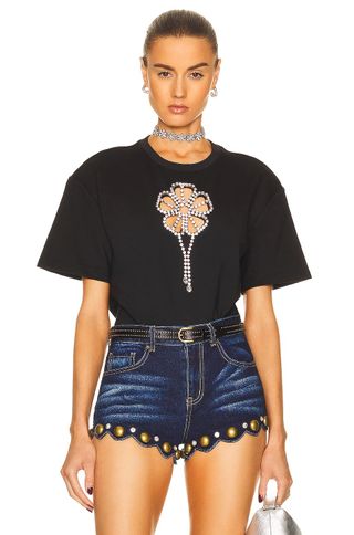 Area + Crystal Flower Relaxed T-Shirt