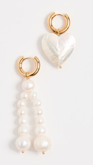 Timeless Pearly + Heart Pearl Earrings