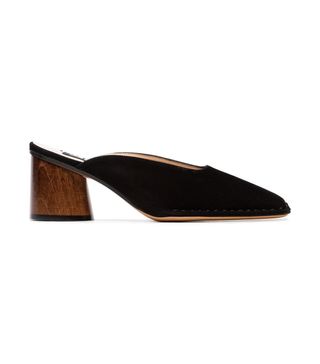 Jacquemus + Black Sabah 75 Square Toe Suede Mules