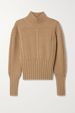 Khaite + Maude Cable-Knit Cashmere Turtleneck Sweater