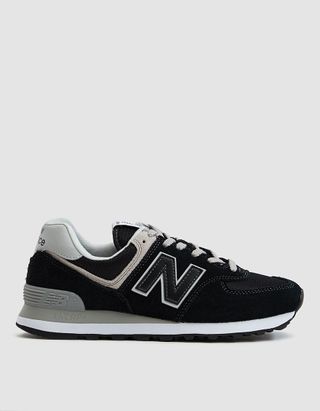 New Balance + 574 Sneakers in Black/White