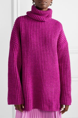 Acne Studios + Disa Oversized Ribbed Mélange Wool Tturtleneck Sweater