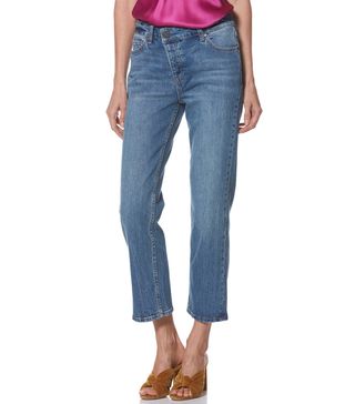 Paige + Noella Asymmetric Covered Button Fly Jeans - Graceland